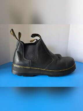 Dr. Martens Boots Men's 13  Hardie Black Leather Chelsea Slip Resistant Work